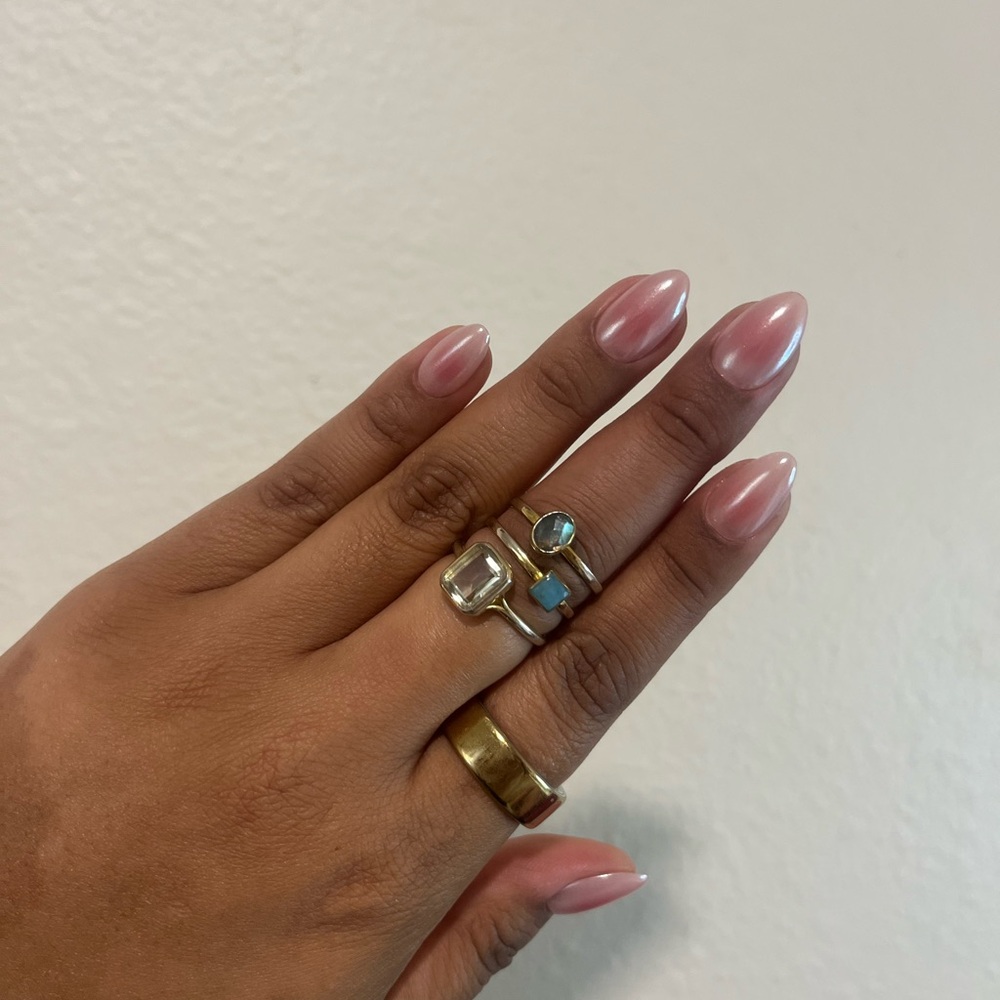 Gold Gemstone Ring Bundle - Sterling silver